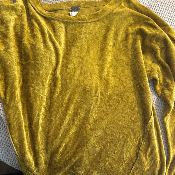 Free People Chartreuse Velvet Hoodie - Picture 2 of 2